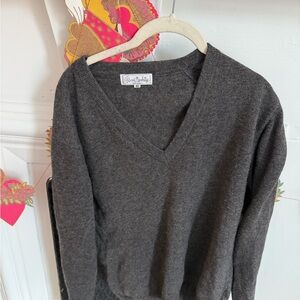 American Vintage Dark Gray V-Neck Sweater